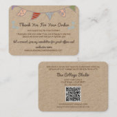 Carte De Visite Joli drapeau kraft Merci pour votre commande Code  (Devant / Derrière)