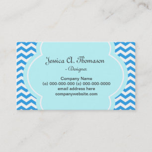 Carte De Visite Joli, élégant, chevron bleu moderne