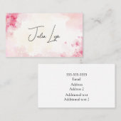 Carte De Visite Joli en Fleurs Roses (Devant / Derrière)