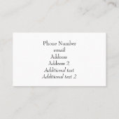 Carte De Visite Joli et professionnel personnalisé (Dos)