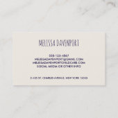 Carte De Visite Joli fentes Brown accrochées à l'envers (Dos)