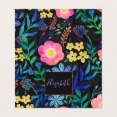 Carte De Visite Joli Fille rose bleu floral gris design (Extérieur déplié)