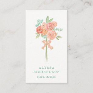 Carte De Visite Joli fleur rose et brille d'or