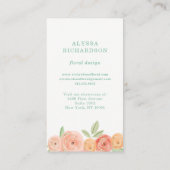 Carte De Visite Joli fleur rose et brille d'or (Dos)