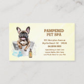 Carte De Visite Joli Français Bulldog Pet Groomer Spa rendez-vous (Devant)