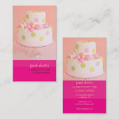 Carte De Visite Joli gâteau mariage rose (Devant / Derrière)