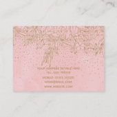 Carte De Visite Joli Gold Floral Doodles & confetti Rose Design (Dos)