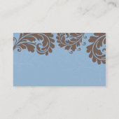 CARTE DE VISITE joli gras fleuri bleu brun (Dos)