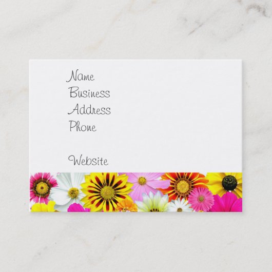 Carte De Visite Joli Jaune Rose Fleur Blanche Faisceaux Cadeaux (Devant)