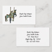 Carte De Visite Joli Joyeux Parcours Carrousel Chevaux (Devant / Derrière)