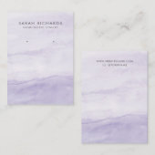 Carte De Visite Joli Lavande Purple Aquarelle Écran (Devant / Derrière)