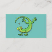 Carte De Visite Joli lézard vert gecko avec dessin animé (Dos)