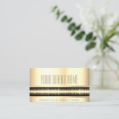 Carte De Visite Joli Luxe Elegant Gold Glamor Modèle photo (Debout devant)