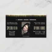 Carte De Visite Joli Luxe Elegant Gold Glamor Modèle photo (Dos)