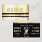 Carte De Visite Joli Luxe Elegant Gold Glamor Modèle photo (Devant / Derrière)