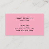 Carte De Visite Joli Luxe Rose Pâle Motif Fraise (Dos)