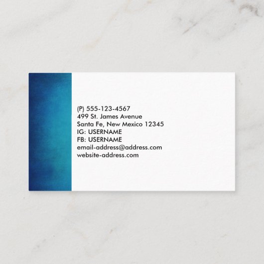 Carte De Visite Joli Mandala bleu Abstrait (Dos)