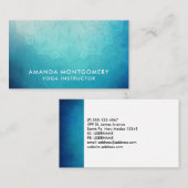 Carte De Visite Joli Mandala bleu Abstrait (Devant / Derrière)