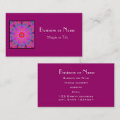 Carte De Visite Joli Mandala rose et violet (Devant / Derrière)