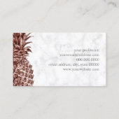 Carte De Visite Joli maquilleur rose moderne d'ananas d'or (Dos)