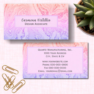 Carte De Visite Joli marbre quartz rose et pourpre