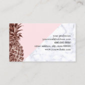Carte De Visite Joli marbre rose élégant de blanc d'ananas d'or (Dos)