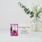 Carte De Visite Joli modèle photo fleuri rose (Debout devant)