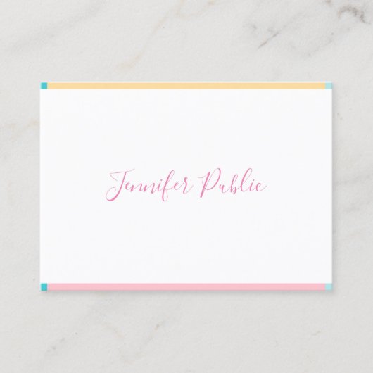 Carte De Visite Joli moderne nom manuscrit simple Modèle (Devant)