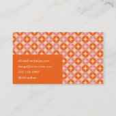 Carte De Visite Joli Moderne Rose Orange Écriture Calligraphique B (Dos)