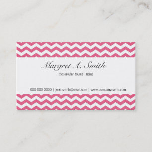 Carte De Visite Joli, moderne, tendance rose chevron professionnel