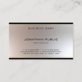 Carte De Visite Joli Monogramme Glamor Or Argent Chic Plaque (Dos)