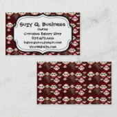 Carte De Visite Joli Motif de collage de singes rouges et roses (Devant / Derrière)