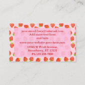 Carte De Visite Joli Motif de crème de fraise Personnalisé (Dos)