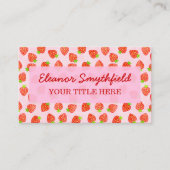 Carte De Visite Joli Motif de crème de fraise Personnalisé (Devant)