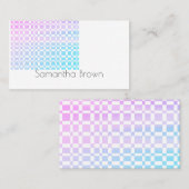 Carte De Visite joli motif pastel bleu et violet personnalisé (Devant / Derrière)