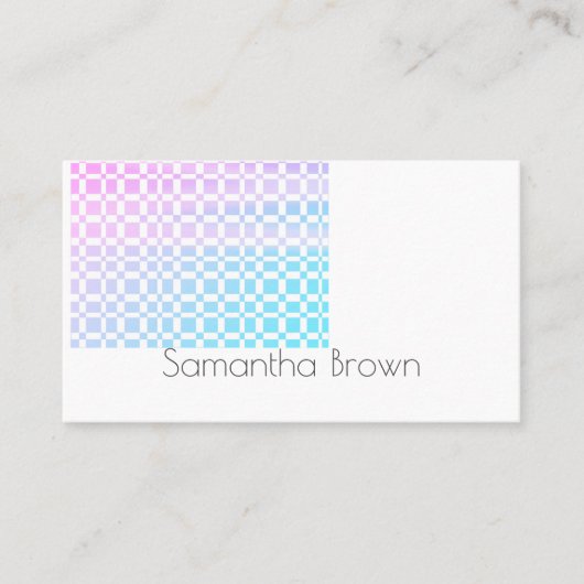 Carte De Visite joli motif pastel bleu et violet personnalisé (Devant)