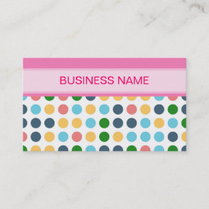 Carte De Visite Joli Motif Pois et rose clair