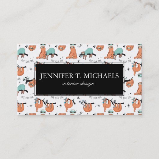 Carte De Visite Joli Motif Sloth (Devant)