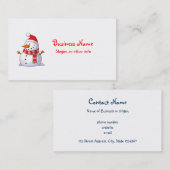 Carte De Visite Joli Noël Snowman professionnel (Devant / Derrière)