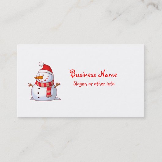Carte De Visite Joli Noël Snowman professionnel (Devant)