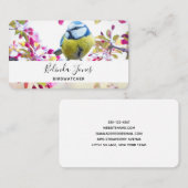 Carte De Visite Joli oiseau bleu et jaune sur une branche Photogra (Devant / Derrière)