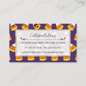 Carte De Visite Joli orange violet Halloween Emoji Candy Corn (Dos)