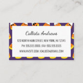 Carte De Visite Joli orange violet Halloween Emoji Candy Corn (Dos)