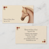 Carte De Visite Joli Palomino et Cheval des Fleurs (Devant / Derrière)