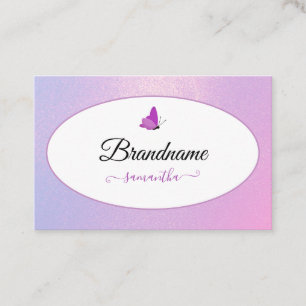 Carte De Visite Joli Papillon Rose Violet Pailleté Ombré Mignon
