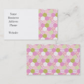 Carte De Visite Joli Pastel Rose Vert Patchwork Design Quilt (Devant / Derrière)