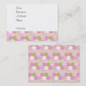 Carte De Visite Joli Pastel Rose Vert Patchwork Design Quilt (Devant / Derrière)