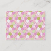 Carte De Visite Joli Pastel Rose Vert Patchwork Design Quilt (Dos)