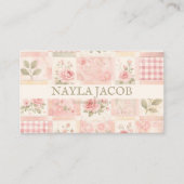 Carte De Visite Joli Patchwork Rose Pâle Pastel Féminin (Devant)