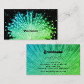 Carte De Visite Joli Peacock Turquoise Ombre avec étoiles Parties (Devant / Derrière)